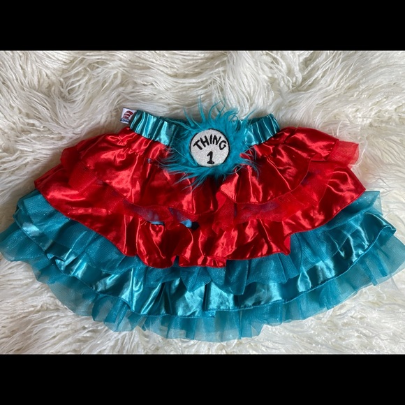 *SOLD* Dr. Seuss Thing 1/Thing 2 Skirt & Headband - Picture 2 of 8
